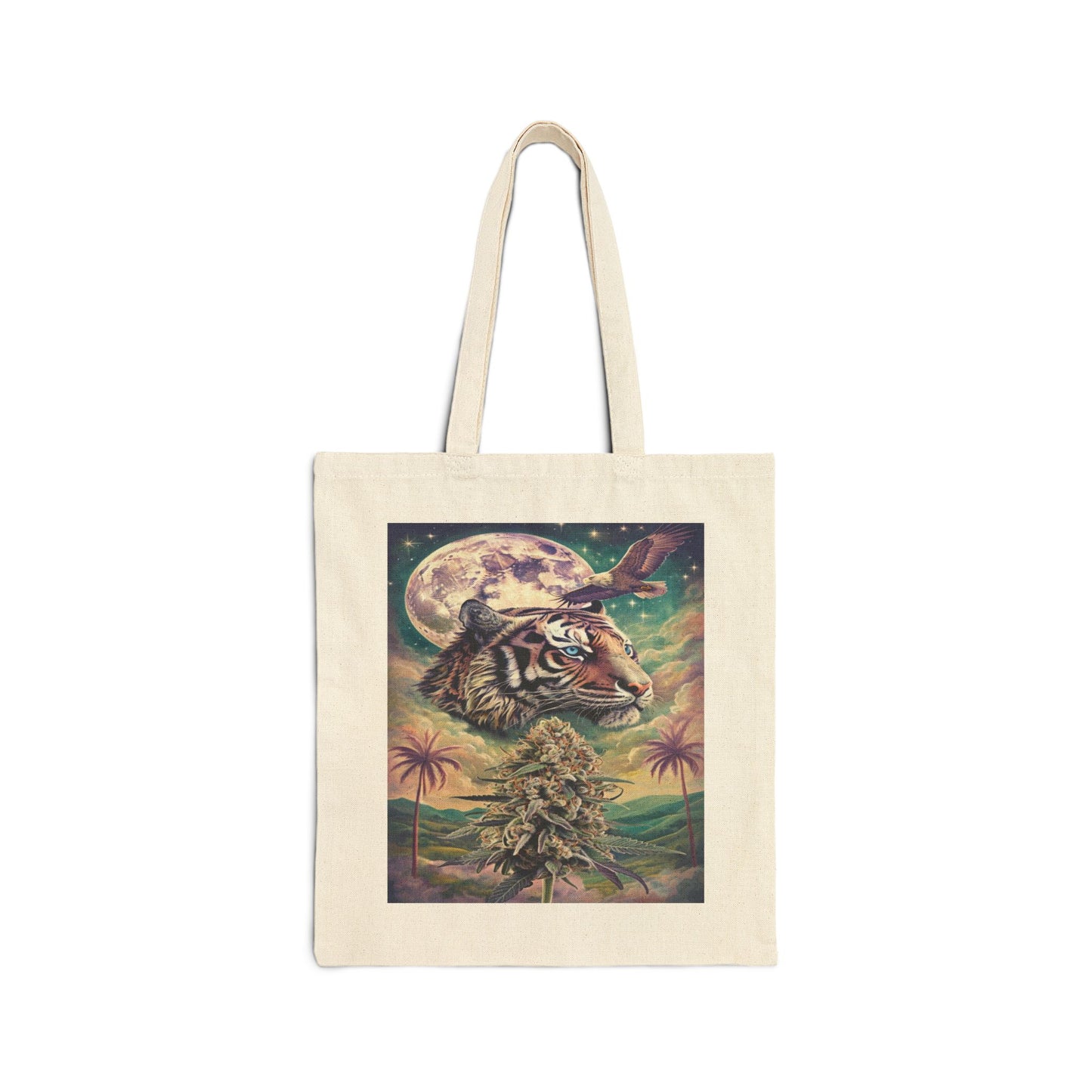Tiger Bud Cotton Canvas Tote - Chill, Artful, & Functional