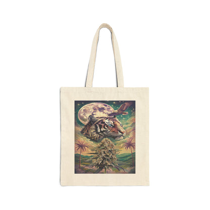 Tiger Bud Cotton Canvas Tote - Chill, Artful, & Functional