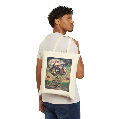 Tiger Bud Cotton Canvas Tote - Chill, Artful, & Functional