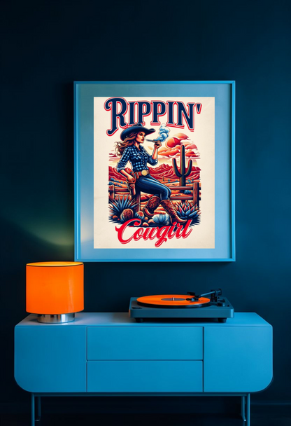 Rippin' Cowgirl Western Poster