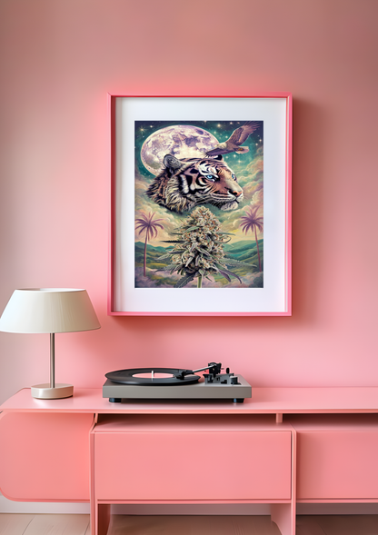 Mystical Tiger & Moon Poster