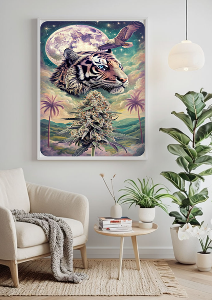 Mystical Tiger & Moon Poster
