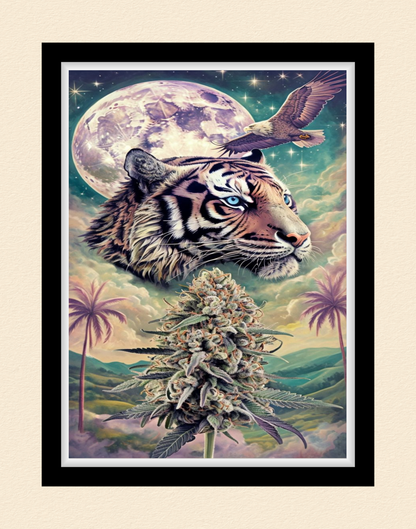 Mystical Tiger & Moon Poster
