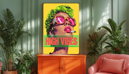 High Vibes Pop Art Smoking Poster