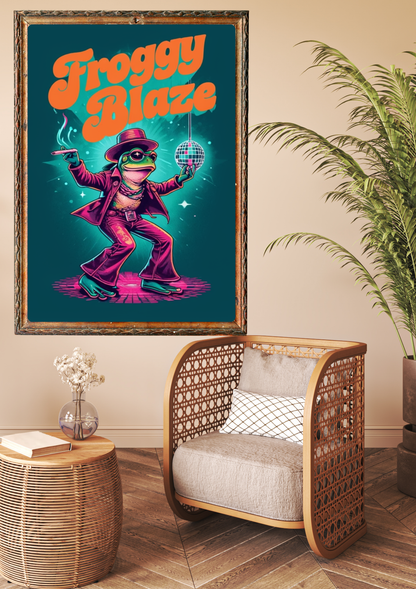 Froggy Blaze Disco Frog Poster