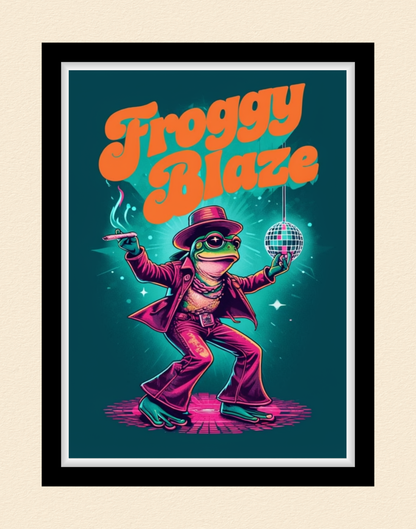 Froggy Blaze Disco Frog Poster