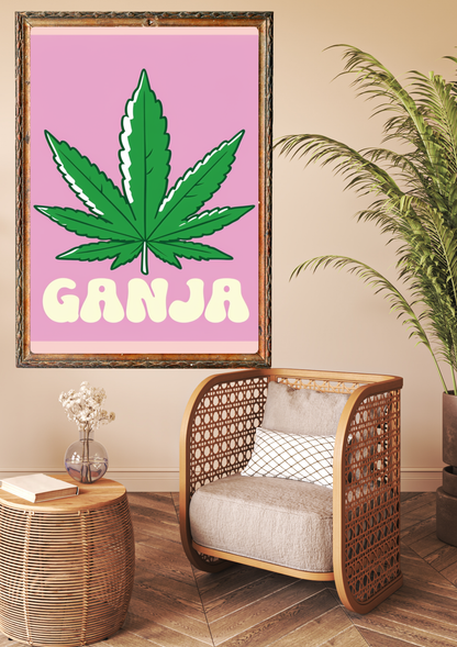 Ganja Leaf Art Poster
