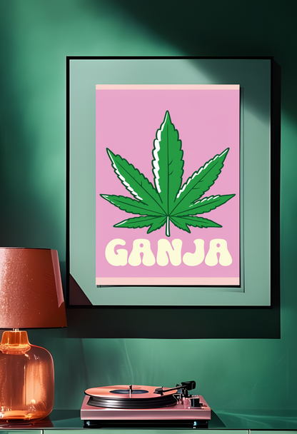 Ganja Leaf Art Poster