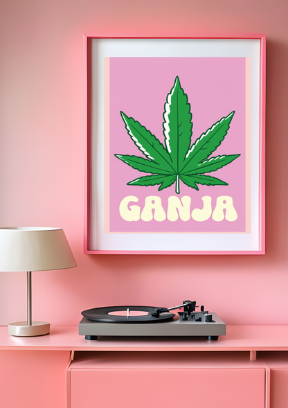 Ganja Leaf Art Poster
