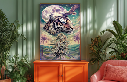 Mystical Tiger & Moon Poster