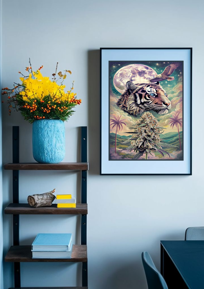 Mystical Tiger & Moon Poster