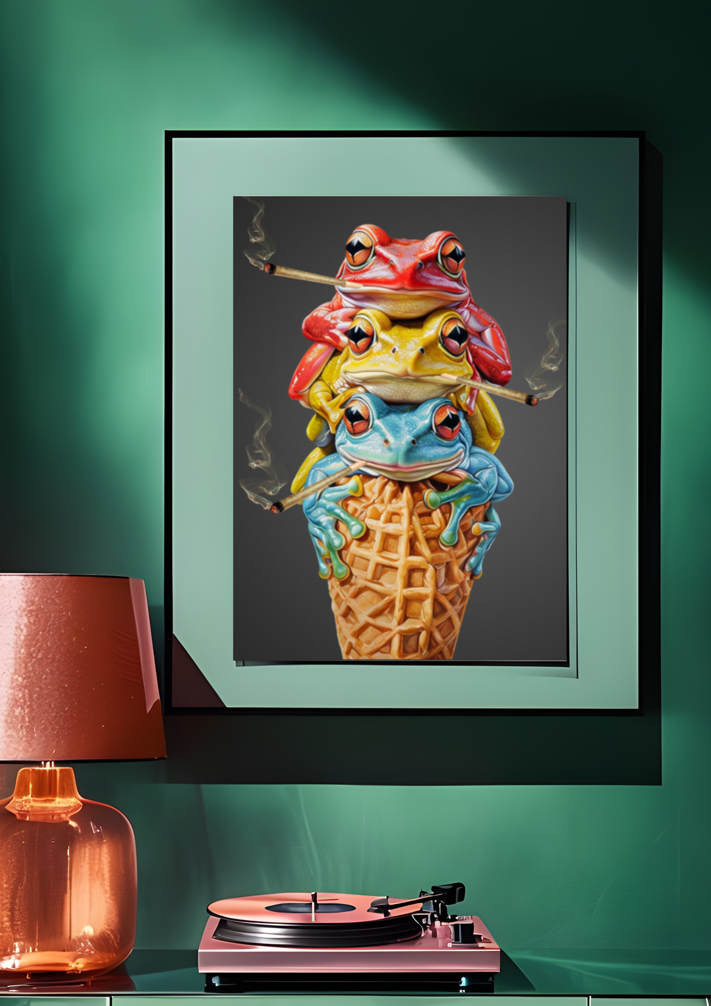 Frog Ice Cream Cannabis Print