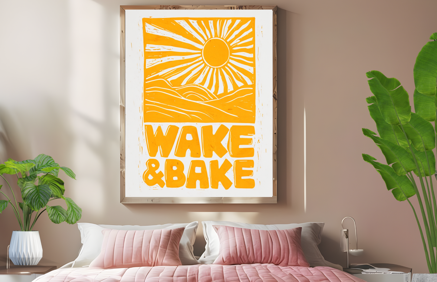 Wake & Bake Yellow Cannabis Print