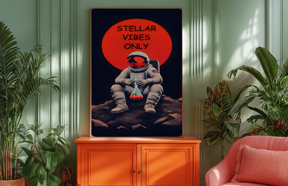 Stellar Vibes Only Astronaut Poster