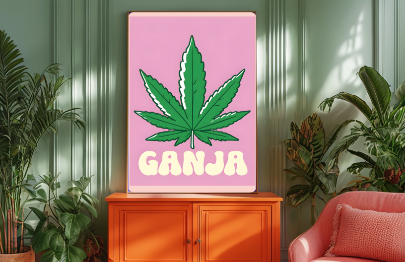 Ganja Leaf Art Poster