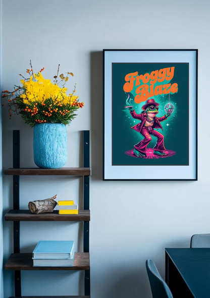 Froggy Blaze Disco Frog Poster