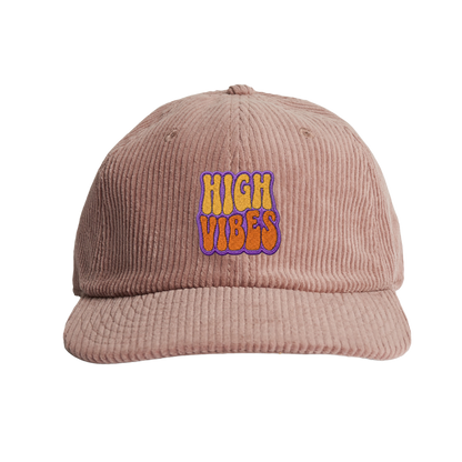 High Vibes Corduroy Embroidered Hat