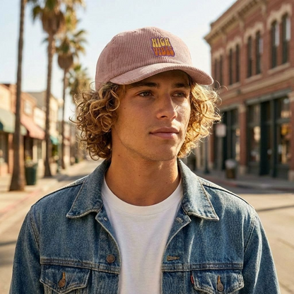 High Vibes Corduroy Embroidered Hat